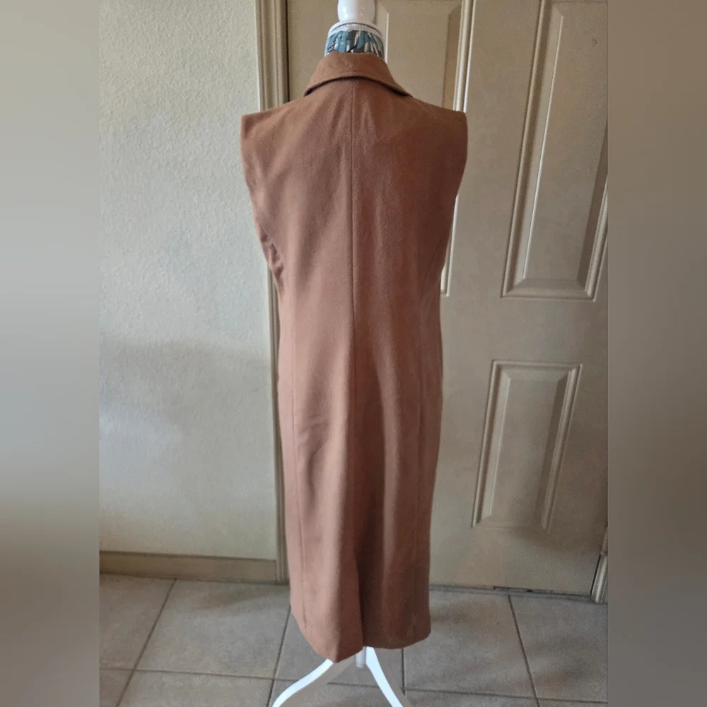 NWOT Halogen Sleeveless Double-Breasted Trench Vest - Camel - Size S - Picture 2 of 2